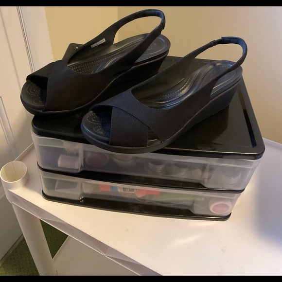 Duel Crocs Comfort sling back 👍 In Black 10W - Picture 2 of 7